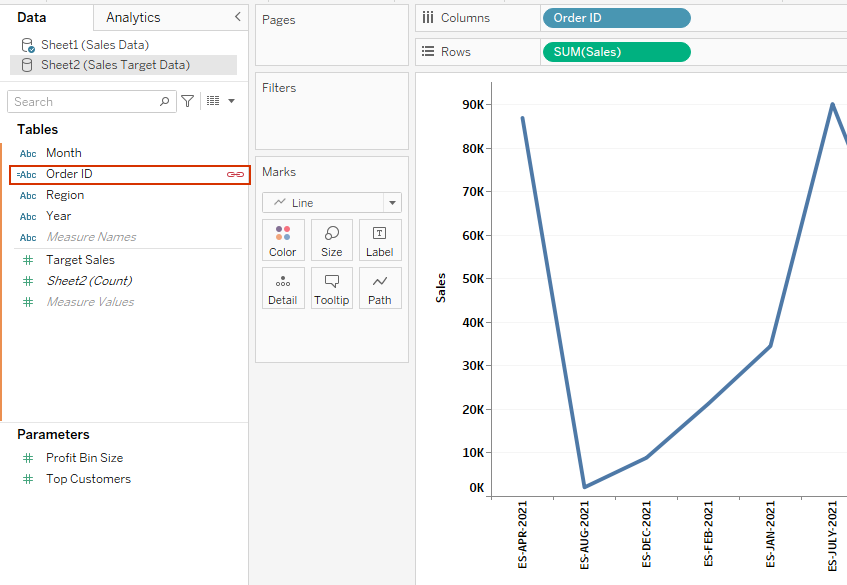 establishing a link between fields