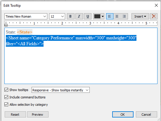 resizing tableau viz in tooltip