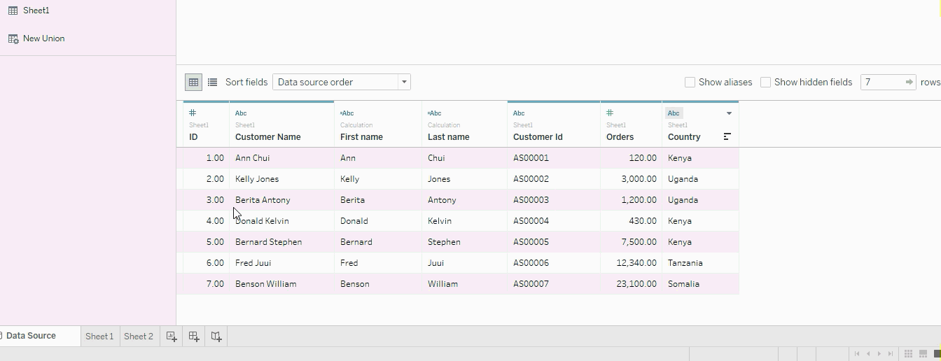 Changing data type in tableau