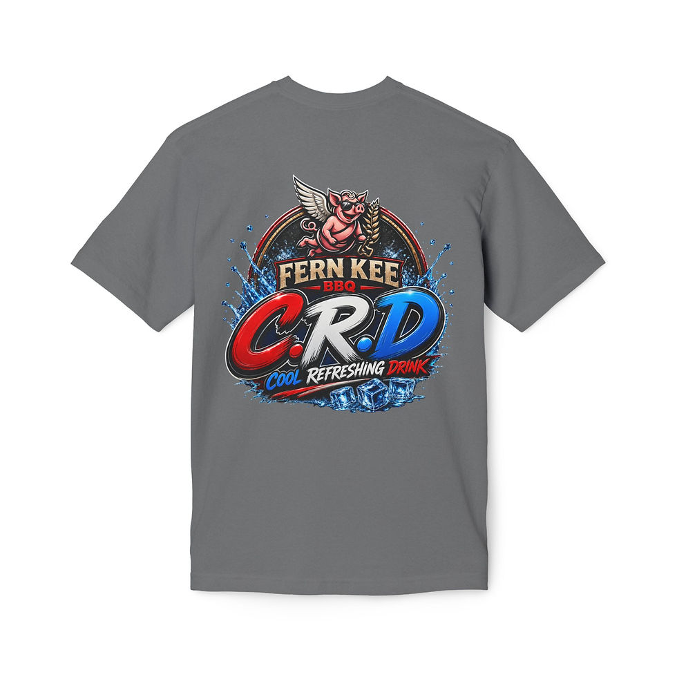 Thumbnail: CRD Cool Refreshing Drink T-Shirt — Fern Kee BBQ Logo Tee
