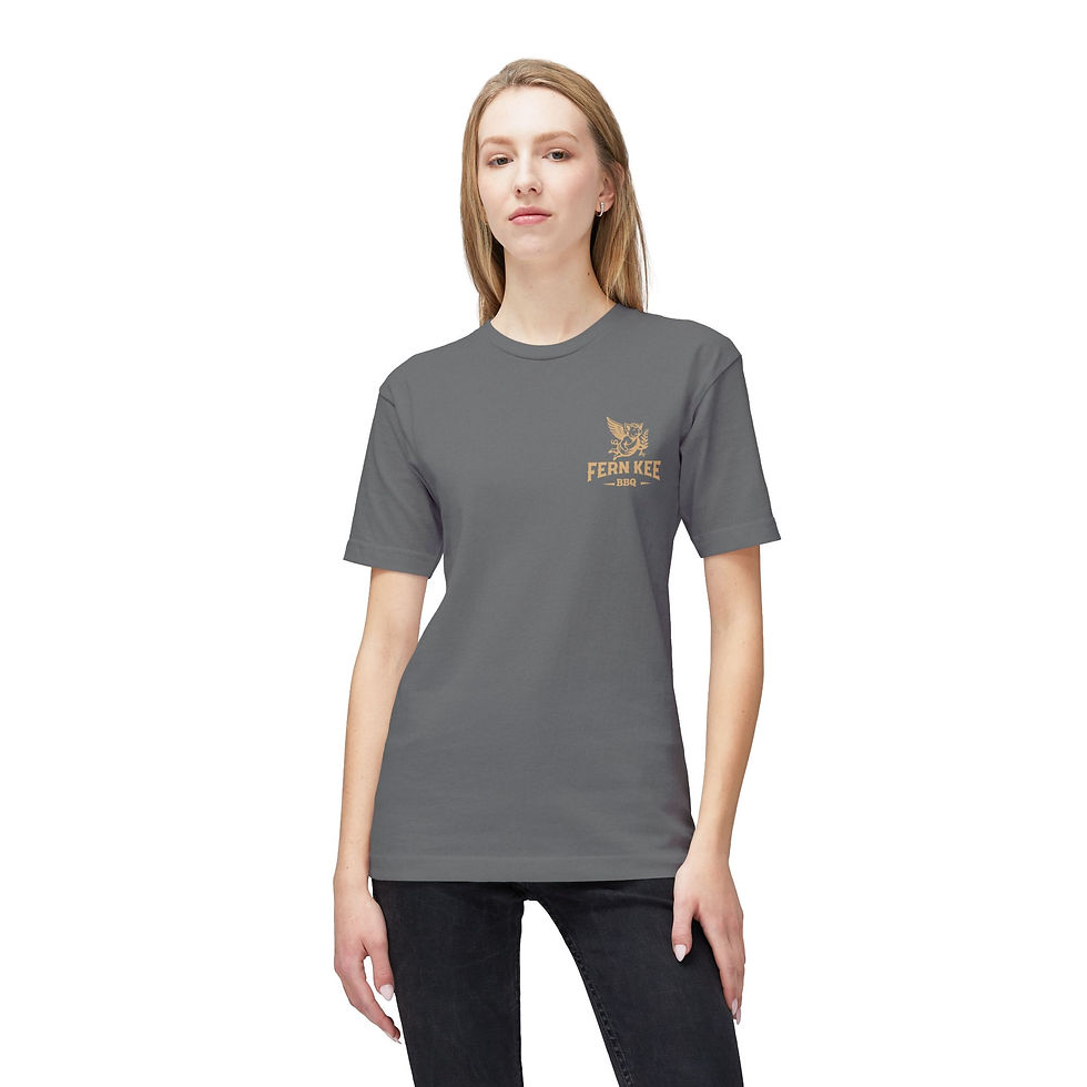 Thumbnail: T-Shirt — "Fire Me Up Becky" BBQ Logo Tee