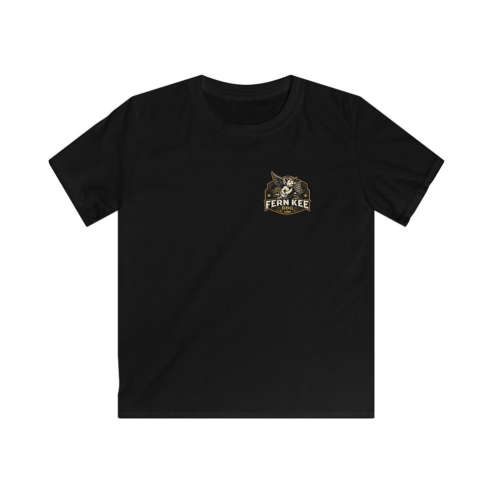 Thumbnail: Kids Tee — Fern Kee BBQ Logo T‑Shirt (Retro Pig Chef Design)