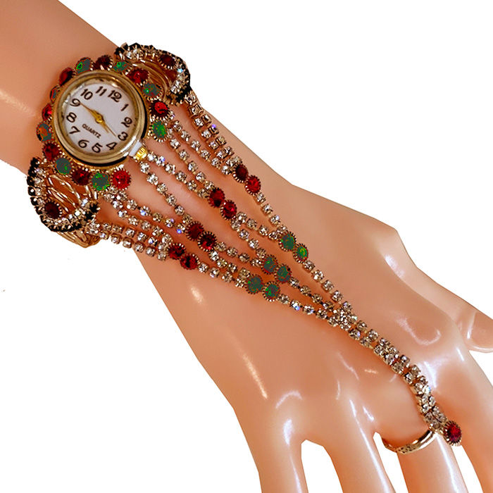 Thumbnail: Ladies Finger Ring Bracelet Watch