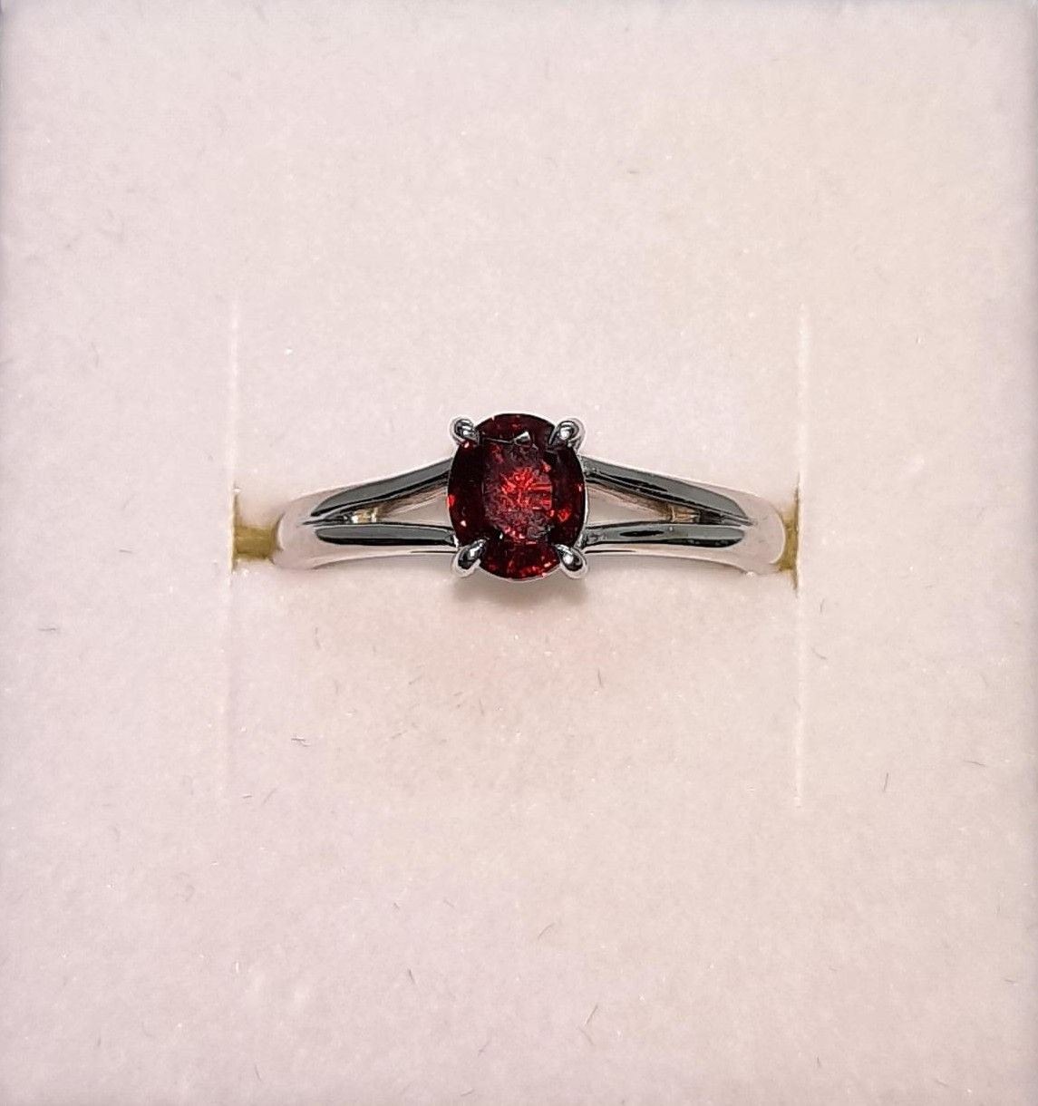Oval Red Spinel Ring