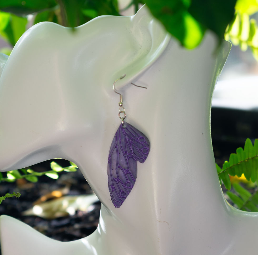Thumbnail: Hidden Rainbow Fairy Wings Earrings