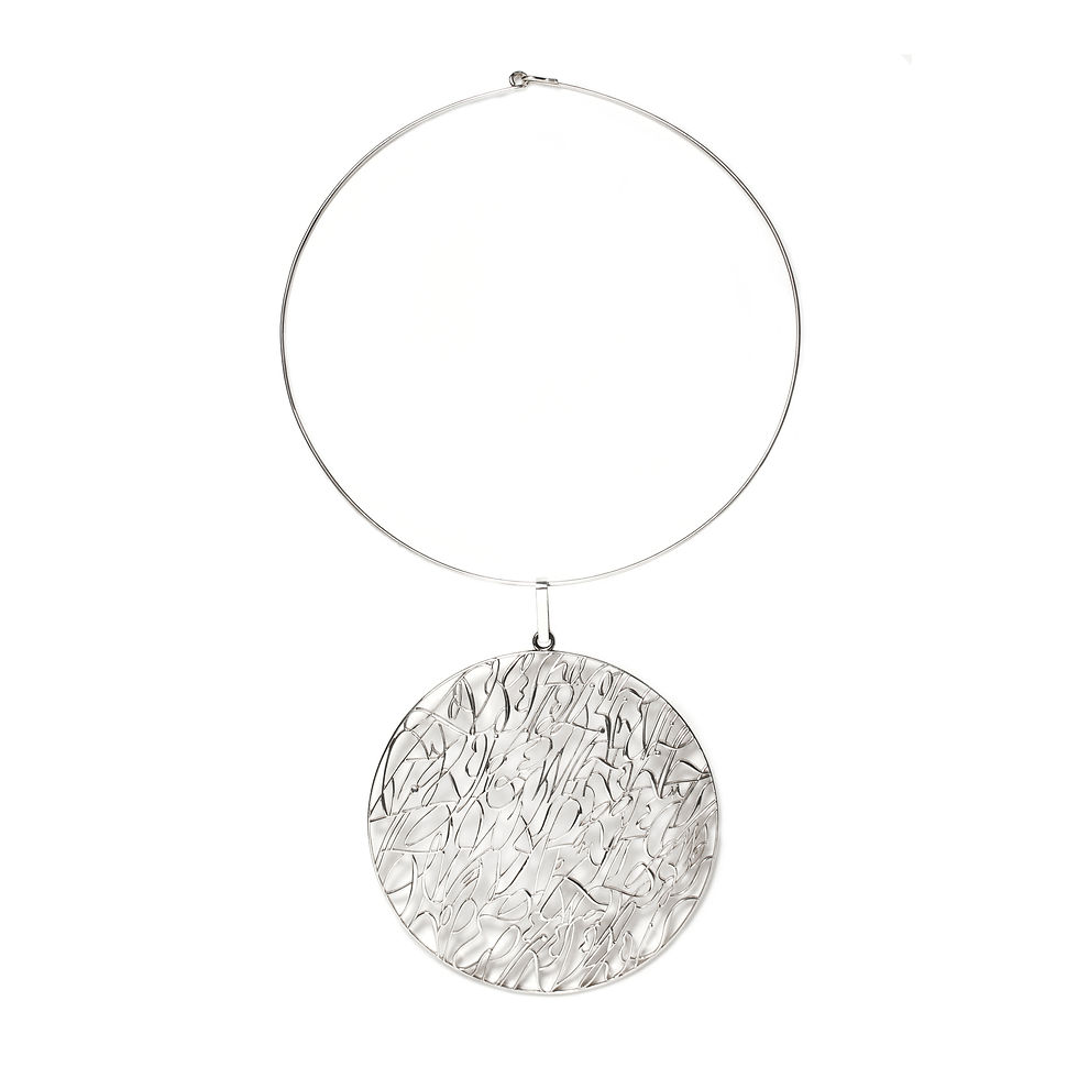 Thumbnail: Designer  Silver Necklace "Love is Patient, Love is Kind" One of One by SÕNUM
