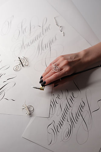 Handcrafted Custom Calligraphic Jewellery by Tatiana Iakovleva SÕNUM silver calligraphy  