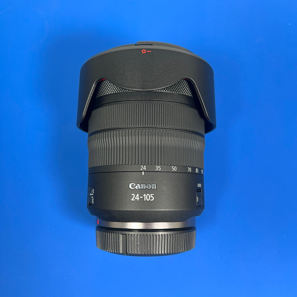 Canon RF 24-105mm f/4 L IS USM lens with hood