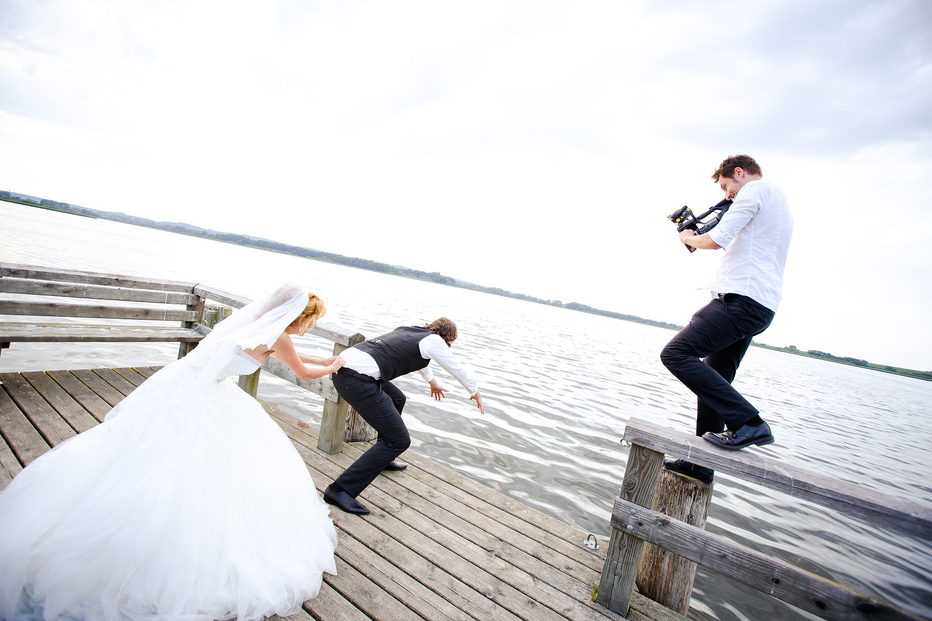 Robert Quante beim Dreh eines professionellen Hochzeitfilms für eine Hochzeitsagentur.