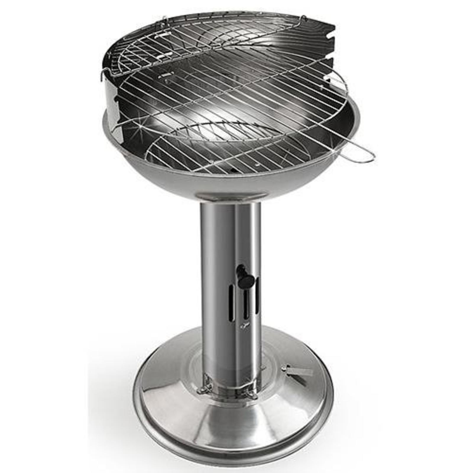 Grille de cheminée barbecue à charbon en Inox sur Pieds40x68 cm