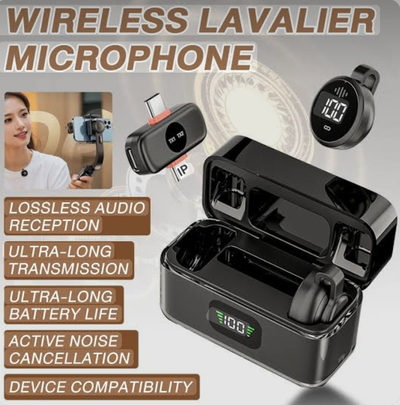 Micro Lavalier Sans Fil Professionnel (Lightning / Type-C)