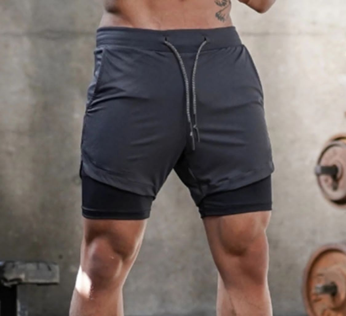 Short à compression pour hommes avec poche pour téléphone