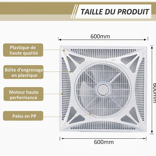 Ventilateur de Plafond Encastrable SENS Univers 14'' — 60W Télécommande