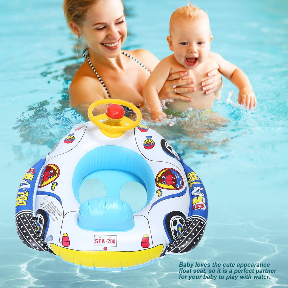 Bouée gonflable pour bébé ou enfant en forme de voiture + pompe