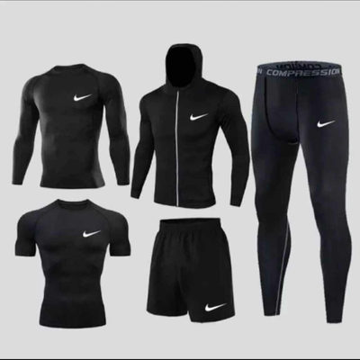 Combinaison de sport 5 pièces noire pour homme