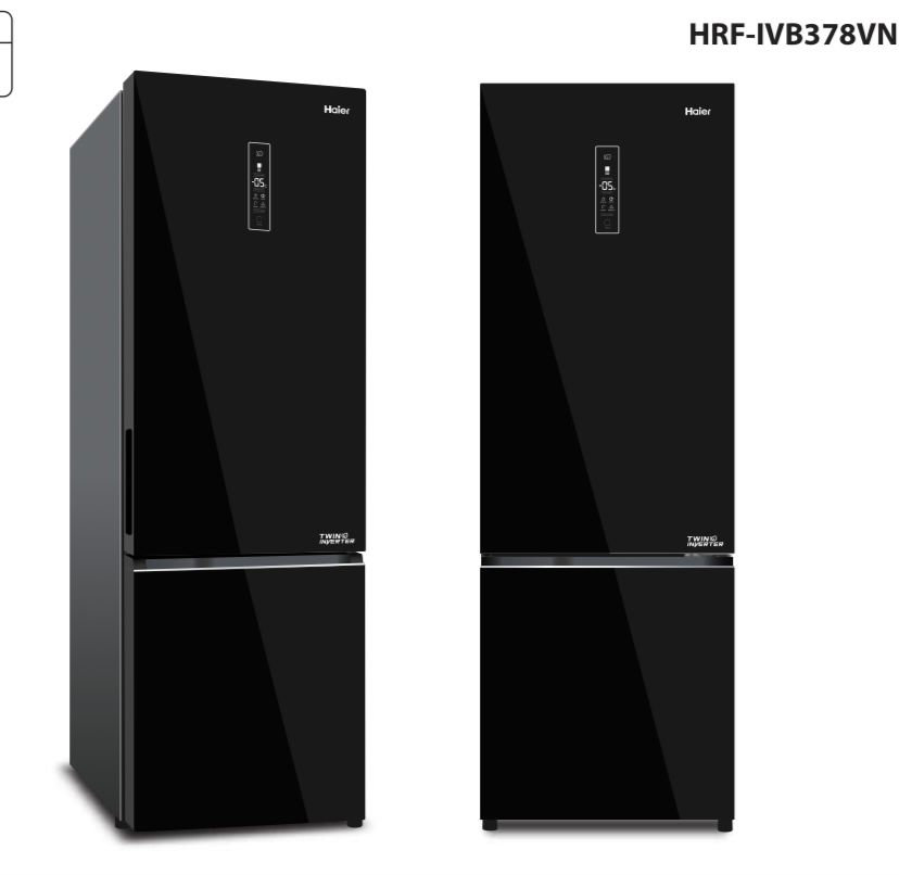 Réfrigérateur Haier combiné 3 tiroirs noir HRF-IV378VN