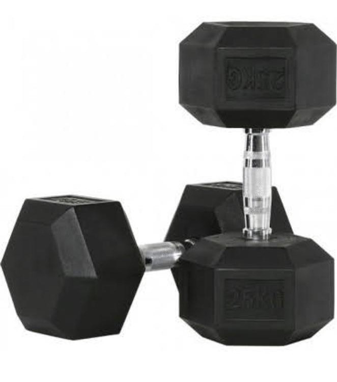 Haltères Biceps Hexagonaux 25 kg — Paire