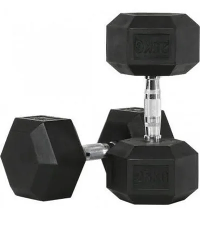 Haltères Biceps Hexagonaux 25 kg — Paire