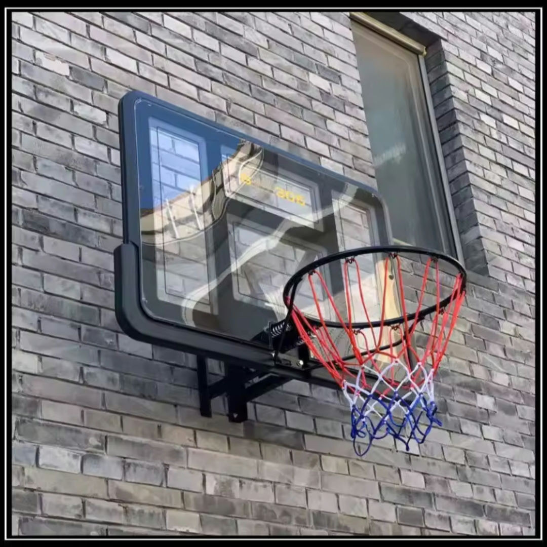 PANIER DE BASKET-BALL MURAL AVEC PANNEAU ARRIÈRE ROBUSTE 110 * 75 * 48cm 