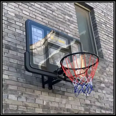 Panier de basket-ball mural avec panneau arrière robuste 110 x 75 x 48 cm