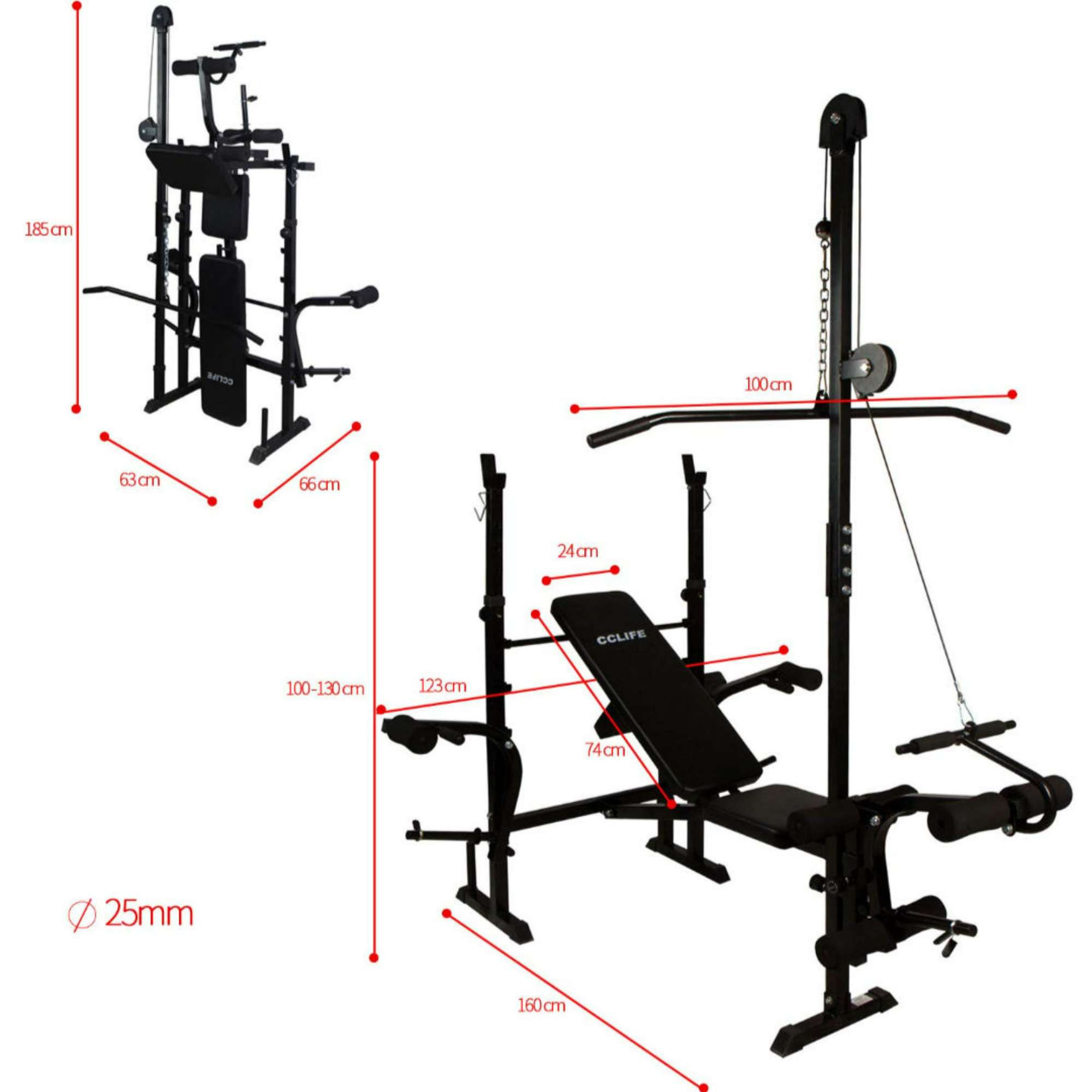 Banc de musculation multifonction avec poulie - Réf. 130