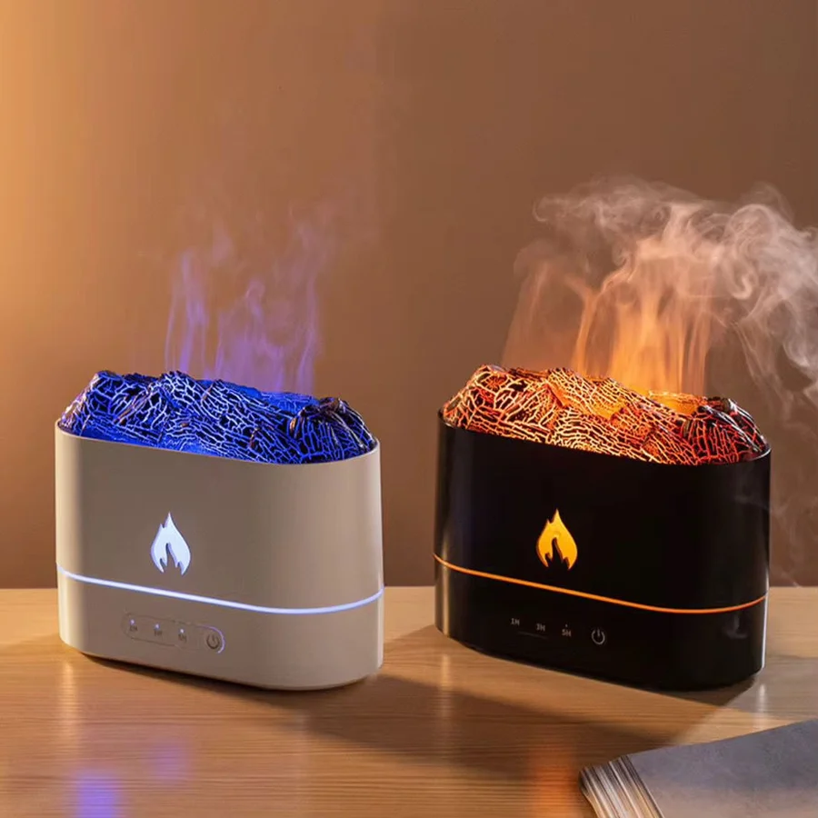Diffuseur d'arômes effet feu LED, ambiance chaude et relaxante