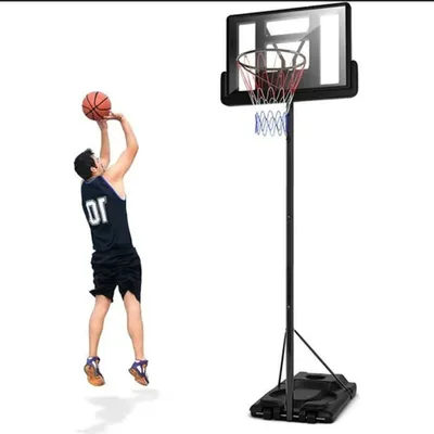 Panier de basket sur pied à roulettes, hauteur réglable de 2,6 à 3,05 m