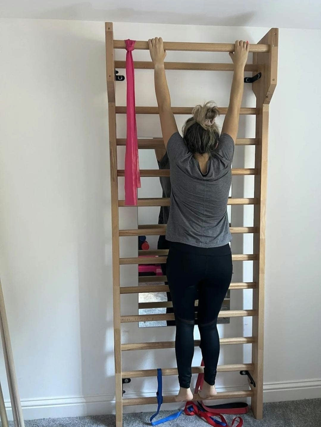 Espalier mural avec barre traction-bois de port durable-Échelle suédoise 12tiges