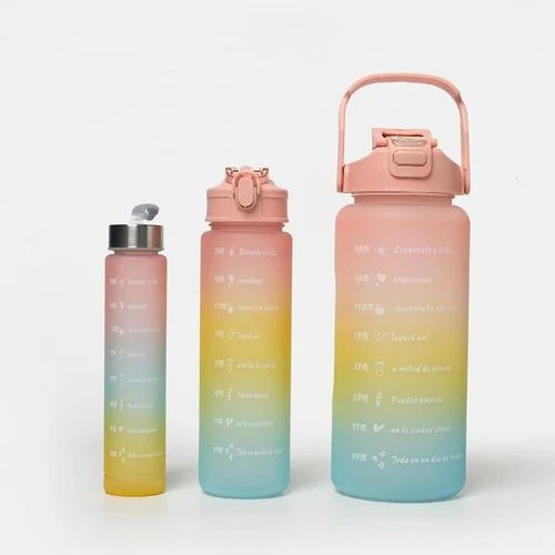 Combo 3 Bouteilles d'eau à dégradé de couleur 2 Litres / 900 ml / 300 ml