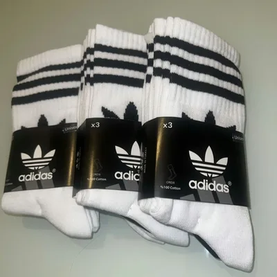Pack de 2 Paires de Chaussettes mi-montantes ADIDAS blanches SX-20