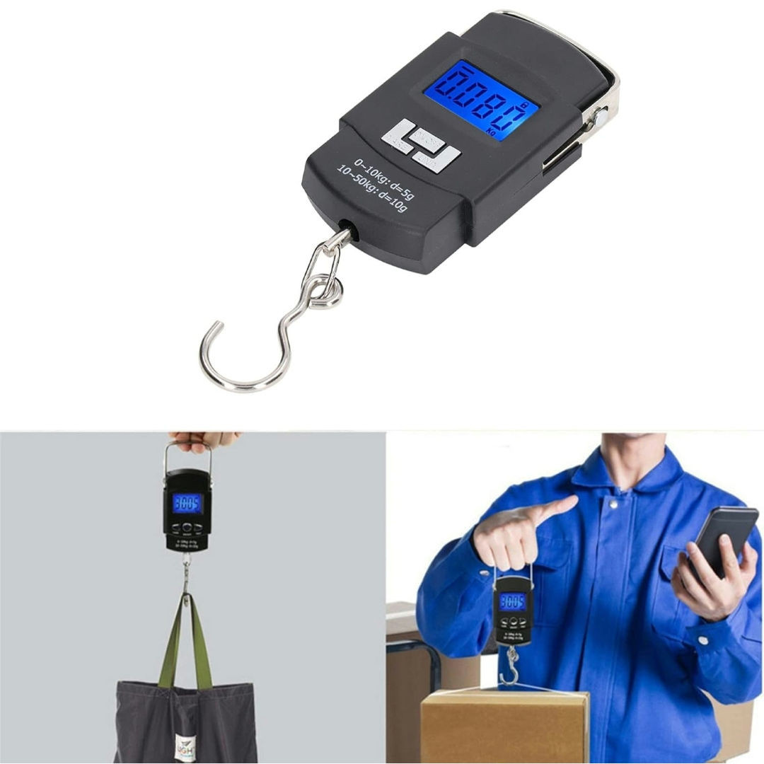 BALANCE ELECTRONIQUE PORTABLE - PESE-BAGAGE 50KG / 10g - Réf. 002