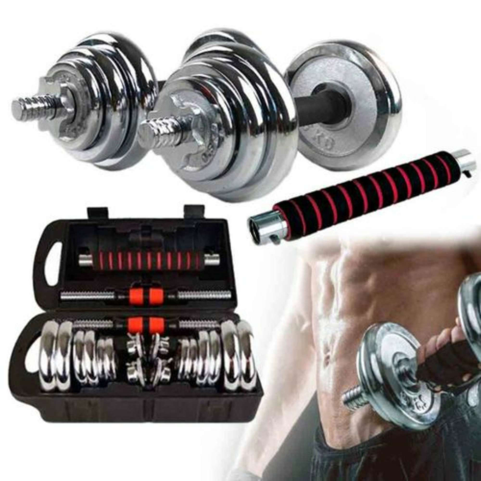 Valise d'altères biceps avec barre en fer _ 15kg 