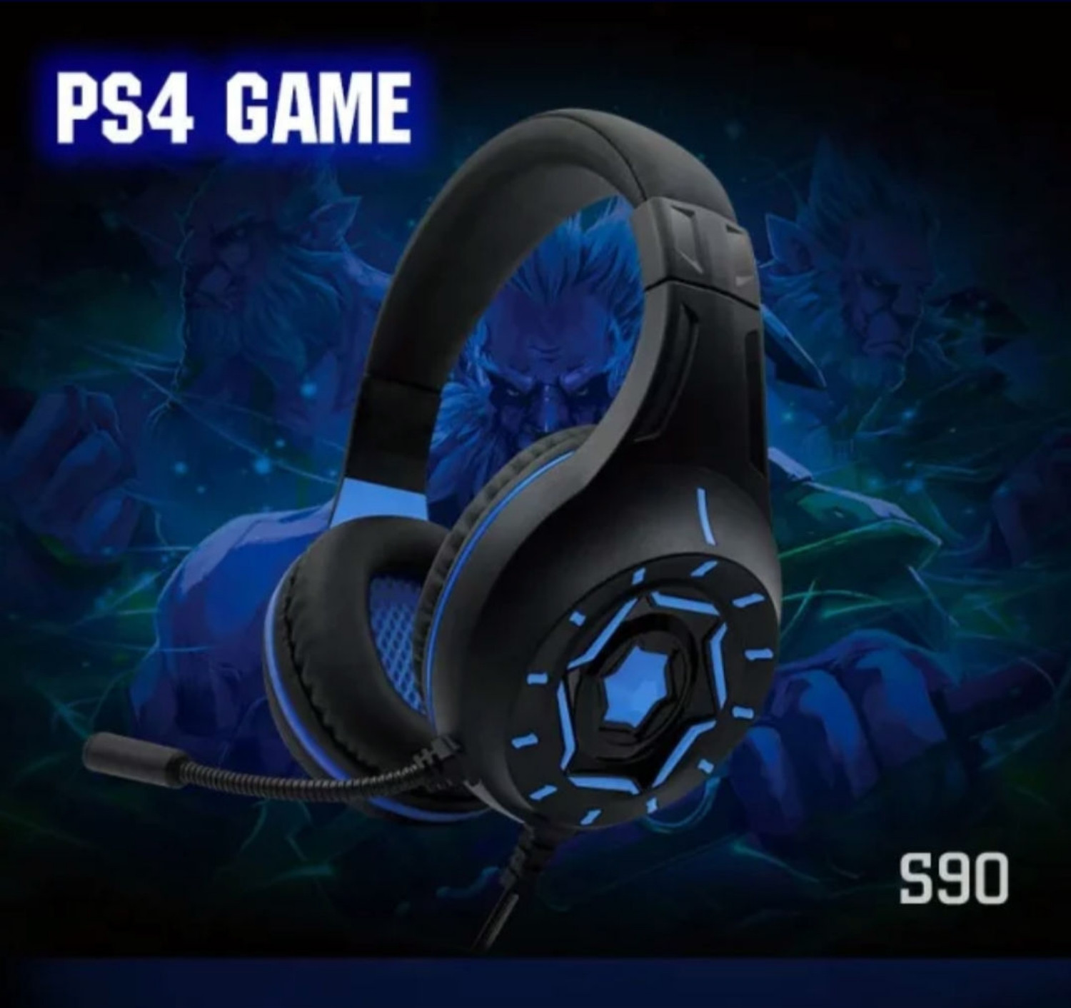 Casque PS4 PS5 Gaming, Casque Audio Stéréo Basse avec LED Lumière
