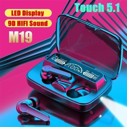 ECOUTEURS M19 BLUETOOTH - COMPATIBLE 5.1 STEREO RECHARGEABLE