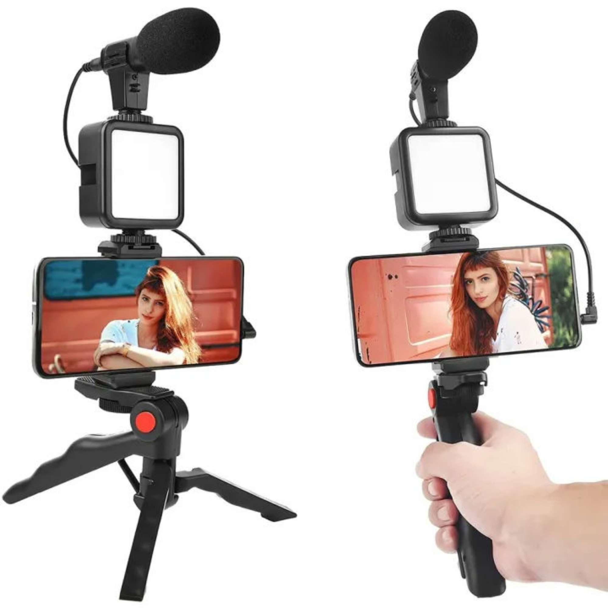 AY-49 Trépieds Selfie Monopods Smartphone Kit Vlogging Kit Vidéo