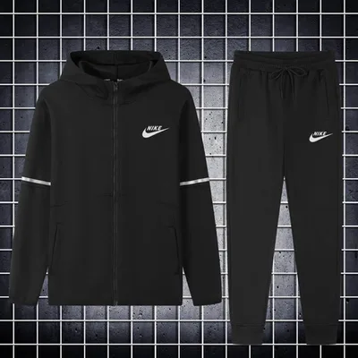 Ensemble blouson noir à bandes réfléchissantes sur les manches