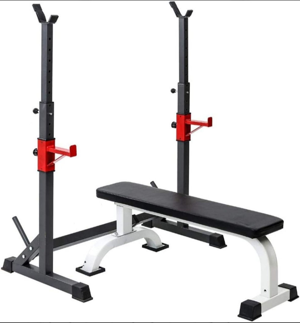 SUPPORT DE SQUAT RÉGLABLE STANDARD 42-63", ACIER MASSIF, BAGUETTE À AIR