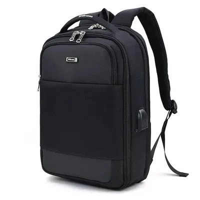 Sac à dos noir pour ordinateur, poche frontale verticale