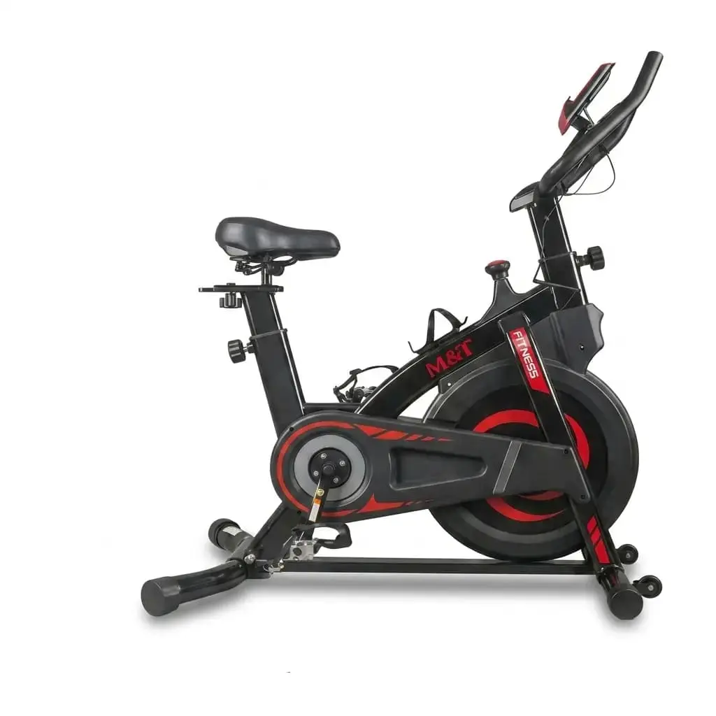 Vélo de Spinning M&T Fitness — Noir/Rouge Haute Performance