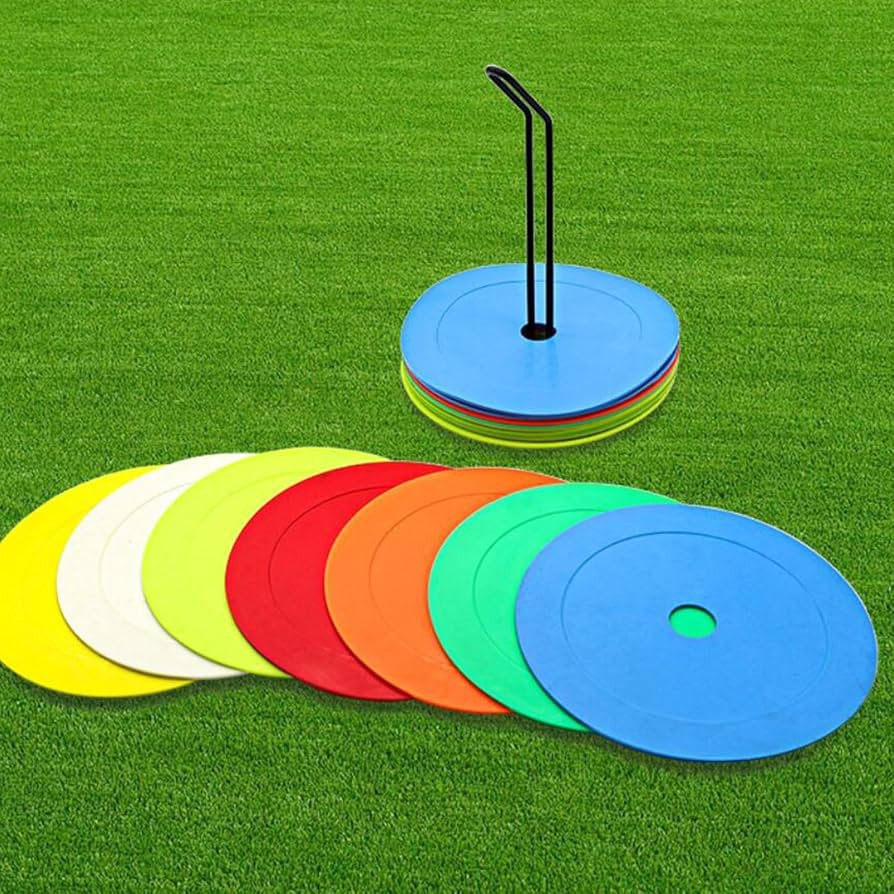 Disques de marquage au sol - lot de 30 - avec support métallique