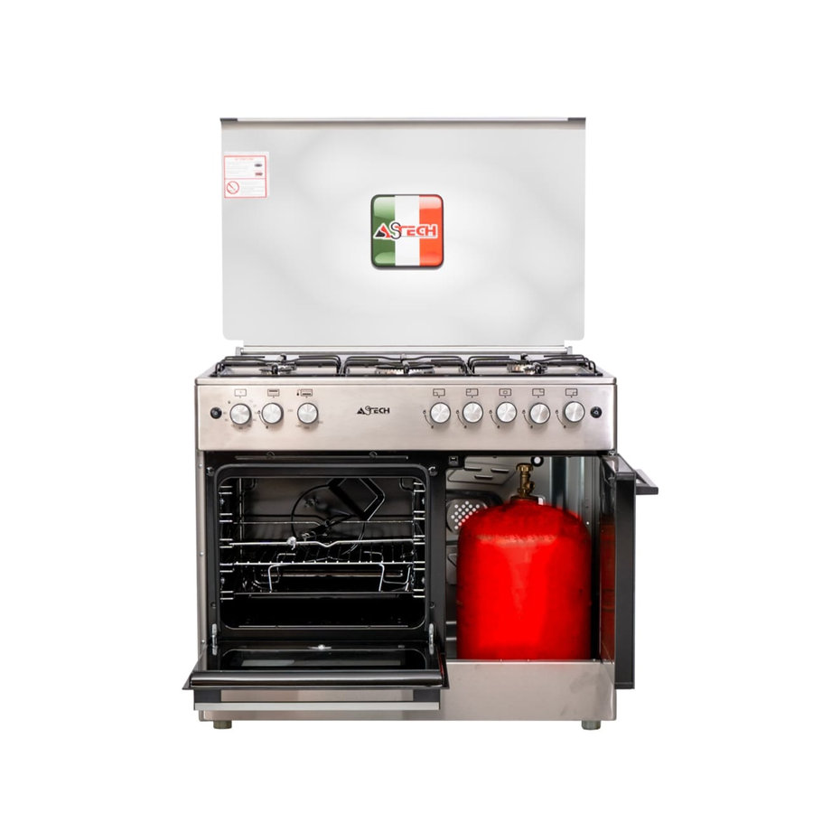 Cuisinière Astech 5 feux gaz avec porte-bouteille CK95BSAR