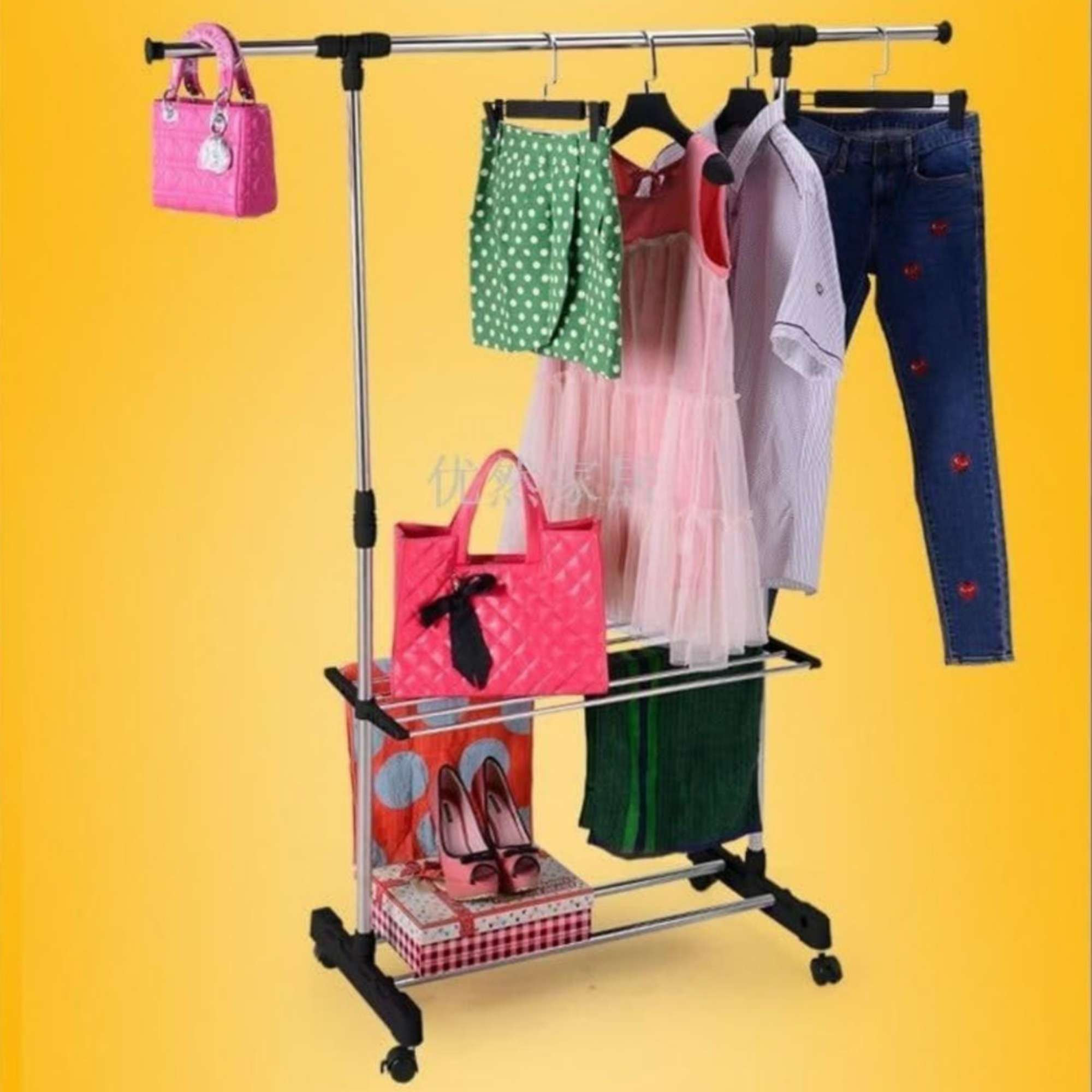 Cintre unipolaire pliable en acier inoxydable, porte-vêtements
