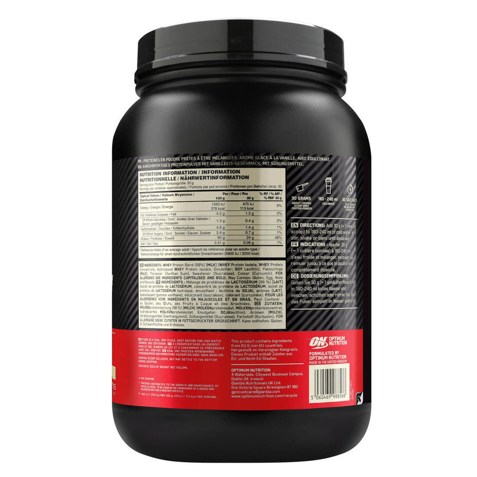 WHEY GOLD STANDARD 900 Grammes - Optimum Nutrition
