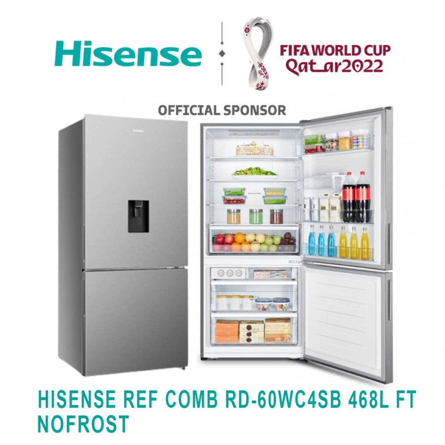 Réfrigérateur combiné Hisense 468 L fontaine No Frost gris RD60WC4SB