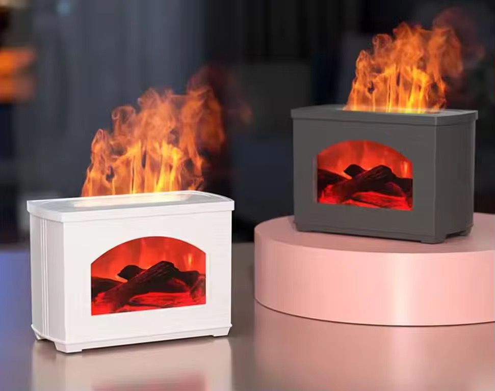 Diffuseur d’arômes effet cheminée–Mini cheminée décorative et purificateur d’air