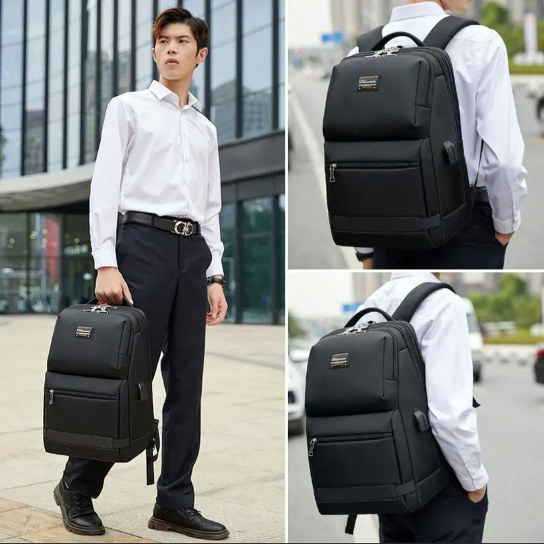 Sac À Dos Urbain Elegant - Noir- Sac Pour Ordinateur - Réf. 006