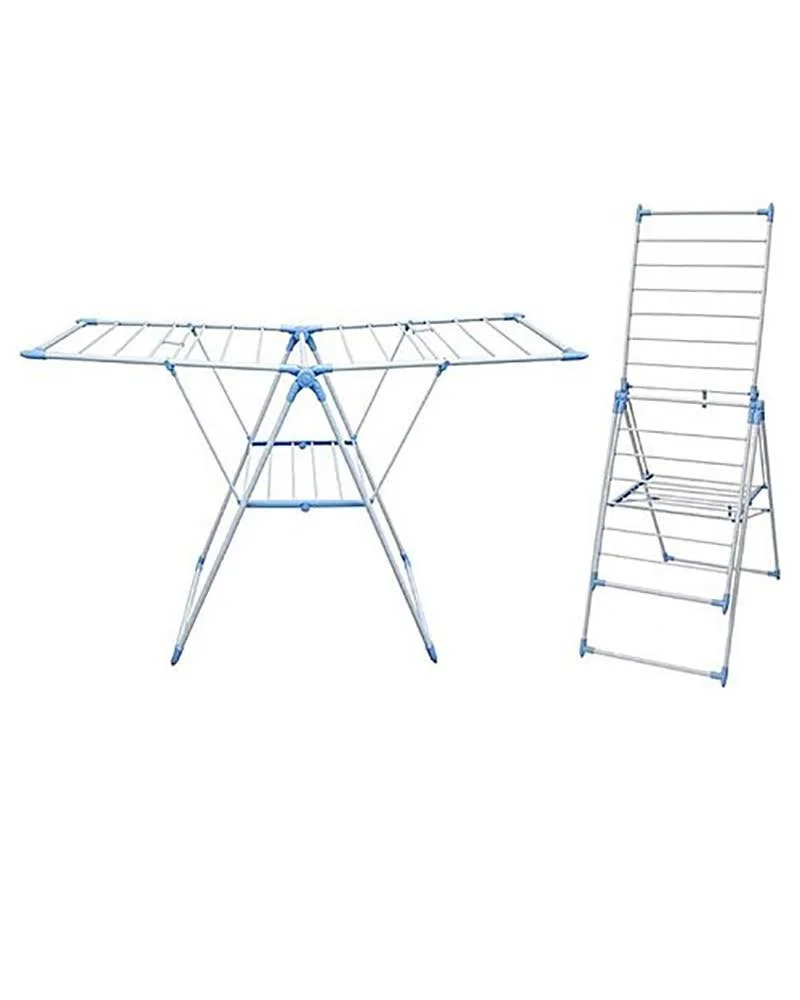 Étendoir sèche-linge pliable à ailes pour intérieur et extérieur