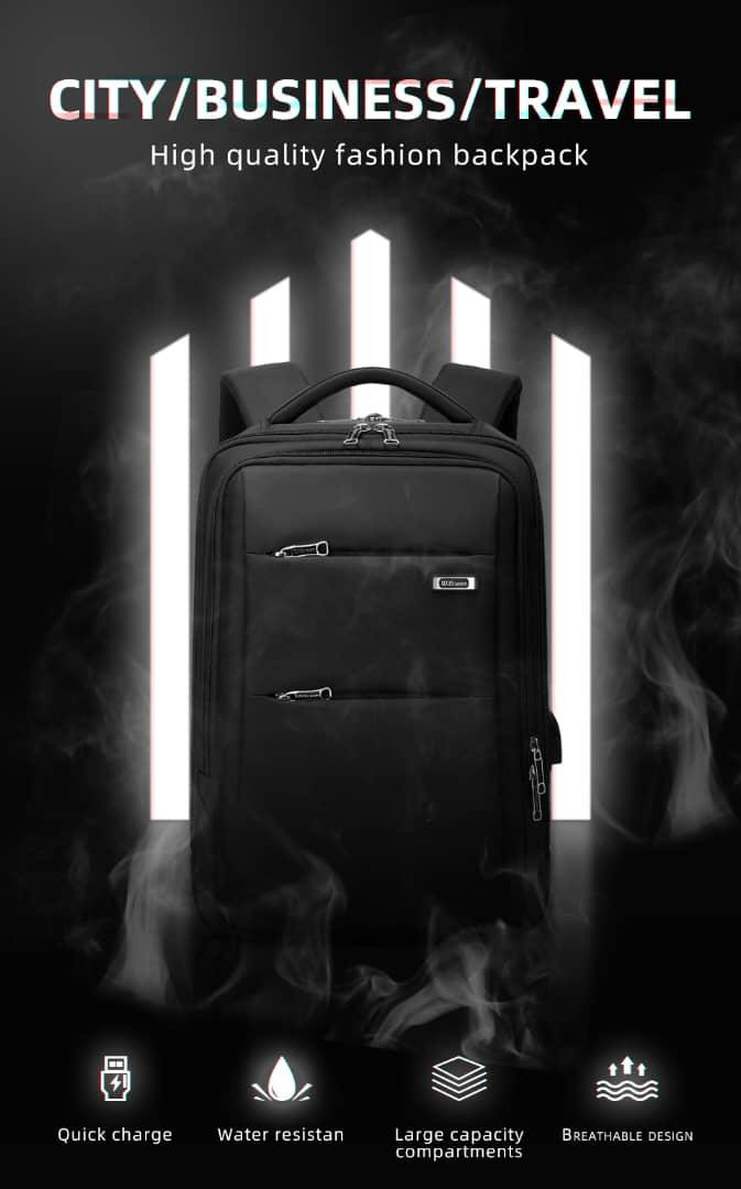 Sac À Dos - Noir- Sac Pour Ordinateur - Réf. 007