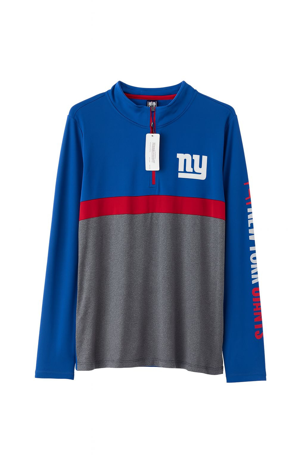 Veste à quart de zip Fanatics Royal New York Giants Ringer pour hommes