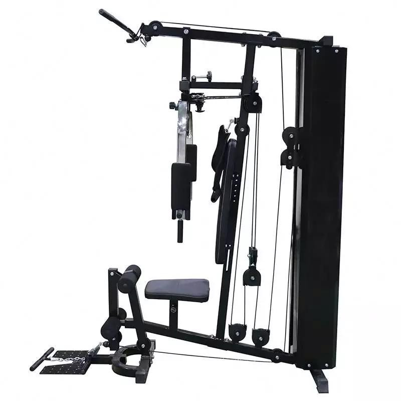 Station de musculation complète avec 10 contrepoids acier noir